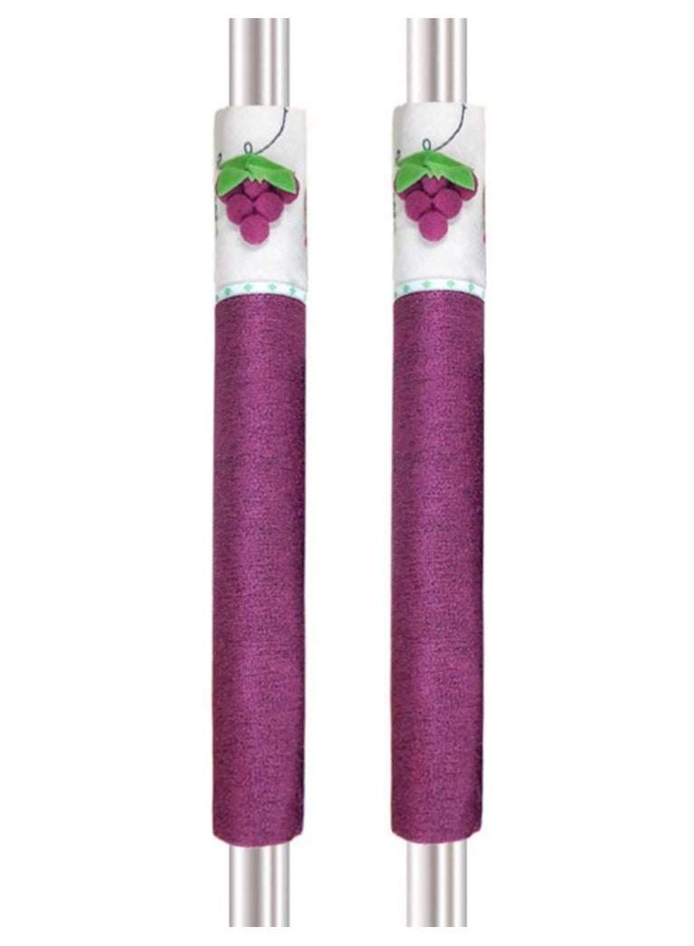 Refrigerator Door Handle Covers, 2pcs Washable Kitchen Appliance Covers Decorative Grapes Refrigerator Microwave Oven Door Handle Covers Protector - Image 1